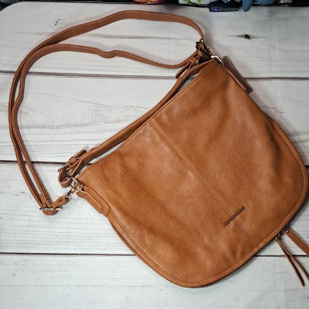 Tan Faux Leather Shoulder Bag